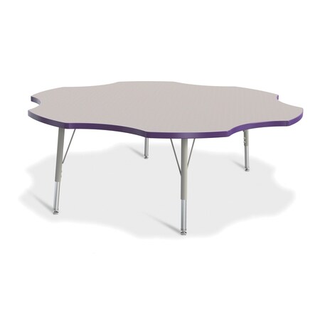 Jonti-Craft Berries Six Leaf Activity Table, 60 in., E-height, Freckled Gray/Purple/Gray 6458JCE004